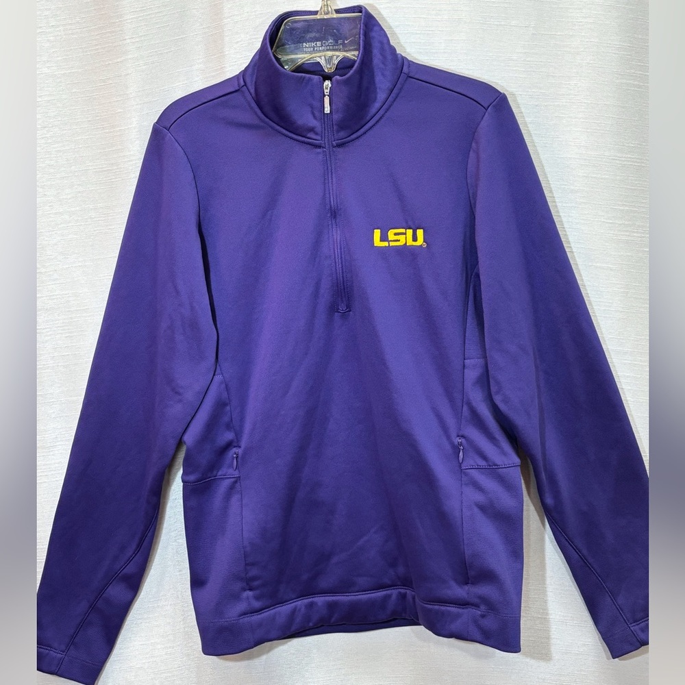LSU Nike Golf Tour Performance Therma-fit Quarter zip Size small purple jacket